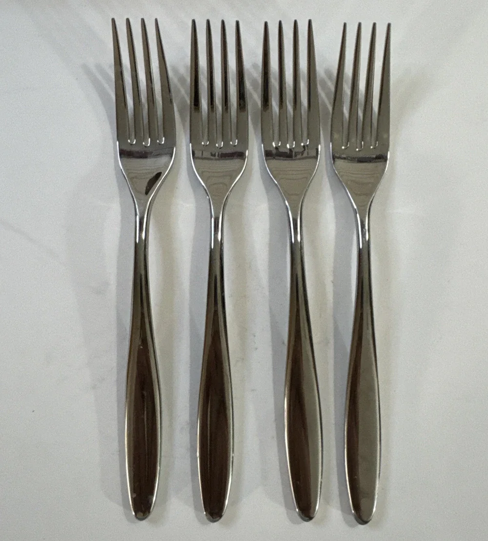4 Gourmet Settings GS Ellipse 18/10 Stainless Salad Forks 7.5”